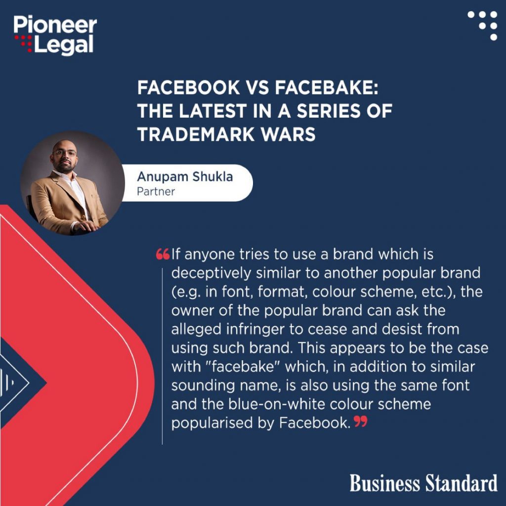 Pioneer Legal - Facebook Vs. Facebake: The Latest in a series of Trademark Wars