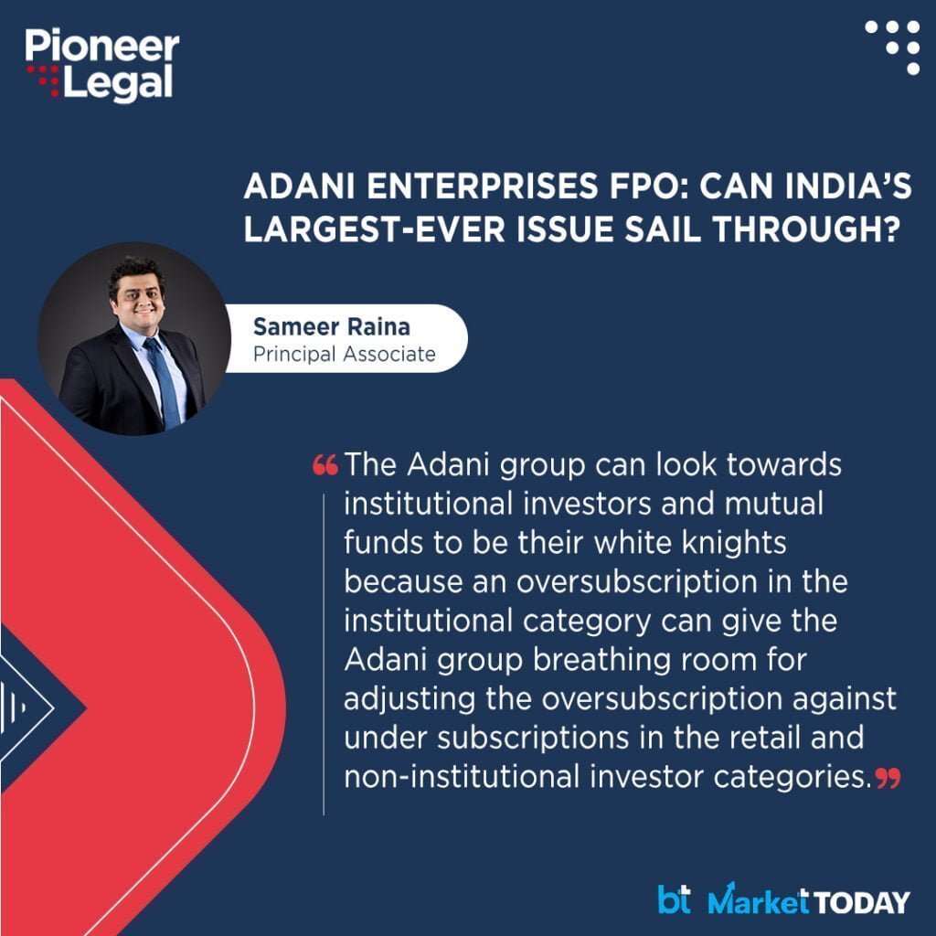 Pioneer Legal - Adani Enterprises FPO : Can India’s largest-ever issue sail through?