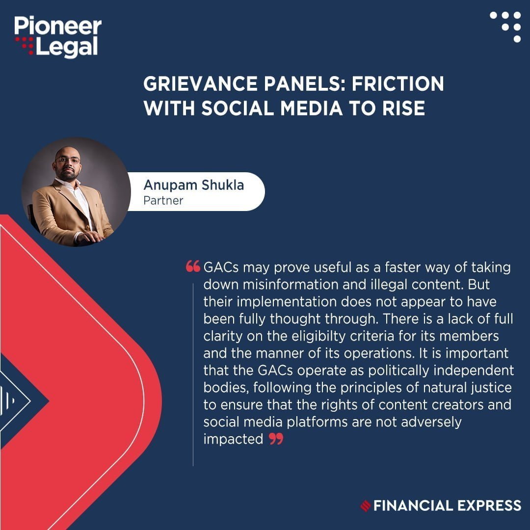 Pioneer Legal - Grievance Panels : Friction with Social Media to Rise