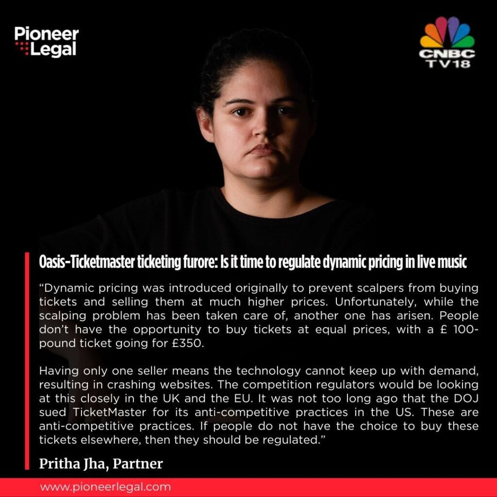 Pioneer Legal - Oasis-Ticketmaster ticketing furore: Is it time to regulate dynamic pricing in live music
